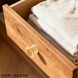 Pomo Redondo de Madera Maciza para Cajón, Forma de Hongo, Un Solo Orificio, Tirador de Mueble Estilo Rústico, Fácil Instalación, Uso en Cajones - Product Image 1