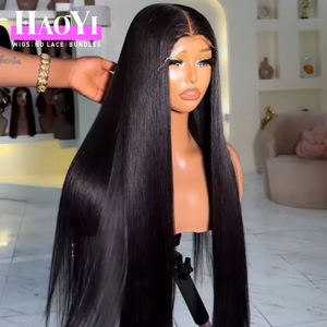 Perruque vietnamienne brute en cheveux humains, lisse, avec dentelle frontale, vente en gros de perruques en cheveux humains, perruques frontales en dentelle HD sans colle pour femmes noires - Product Image 2