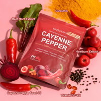 Gélules de Poivre de Cayenne OEM 3000mg Équivalent 240 Unités Formule 12-en-1 avec Curcuma Betterave Vitamine D3+K2