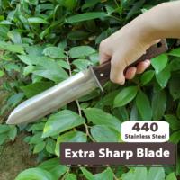 Couteau de jardinage multifonctionnel en acier inoxydable de haute qualité pour déraciner l'herbe et creuser, avec mesure de la ceinture