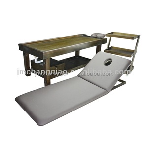 Lit en bois solide de <span class=keywords><strong>massage</strong></span> facial et extérieur de station thermale avec le cadre de <span class=keywords><strong>Shirodhara</strong></span> disponible pour des grossistes - Product Image 5