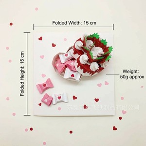 Original Design ZS-PC0076 3D Pop-up Strawberry Cake Greeting Card Handmade <b>Birthday</b> Cake Gift Box for Online Retailers - Product Image 3