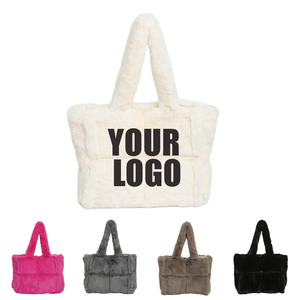 Borsa Tote Qetesh in Morbida Pelliccia di Coniglio, Grande Capacità, OEM ODM, Calda e di Alta Qualità per Autunno e Inverno - Product Image 1