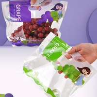 Custom Logo Gedrukt Transparant Food Grade Slider Ziplock Gelamineerd Fruit Druif Verpakking Zak