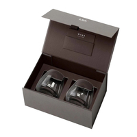 Boîte cadeau en carton avec insert en mousse pour verre à vin sans pied, emballage en papier personnalisé avec logo pour verres à vin
