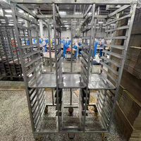 Chariot de boulangerie multifonctionnel en acier inoxydable (SS) à 16, 20 ou 30 niveaux, avec paniers et étagères pour fours à pain et bacs à pains