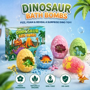 Coffret Cadeau de Bombes de Bain Effervescentes Colorées à Marque Blanche, Huiles Essentielles Biologiques, Véganes, Relaxantes, pour Enfants, avec Jouet à l'Intérieur - Product Image 1