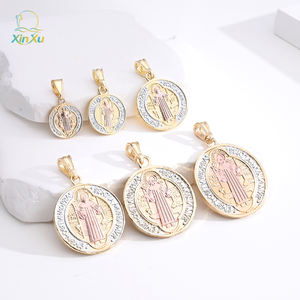 Pendentif Vierge <span class=keywords><strong>De</strong></span> <span class=keywords><strong>Guadalupe</strong></span> Offre Spéciale et breloque Jésus plaqué or bijoux religieux catholiques en alliage <span class=keywords><strong>de</strong></span> type chrétien - Product Image 2