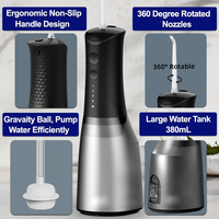 Hydrocureur dentaire sans fil USB de 380 ml avec utilisation en camping-car, jet de fil dentaire électrique portable et étanche pour
