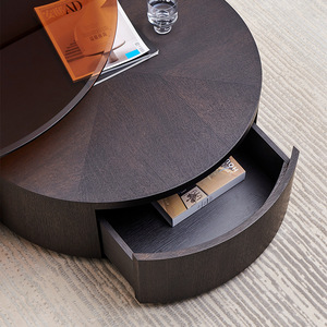 Cross-border best-selling round coffee <b>table</b>, light luxury modern <b>small</b> apartment living room home designer panel combination - Product Image 4