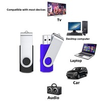Flashdisk USB Logam Putar Grosir Antarmuka USB 2.0/3.0 Cetak Sablon Pilihan Kapasitas Kecil Promosi
