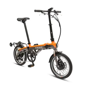 TXED elektrikli katlanır bisiklet uzun menzilli 16 "x1.75 katlanabilir ebike 36V/7.adult yetişkin elektrikli katlanır bisiklet