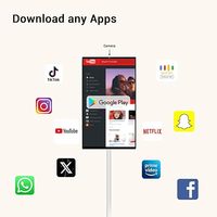 Meilleures ventes : tablette intelligente Android 11 avec écran tactile LED portable de 55 pouces, 1080P, 120 Hz, haut-parleur intégré, certifiée FCC, sans fil