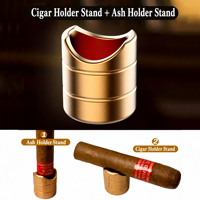 Cendrier à cigares modulaire en bois avec support métallique, quatre fentes, cendrier combiné amovible, support en bois massif sculpté, perforateur de trous