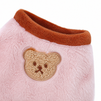 Gilet d'hiver chaud en polaire thermique double face pour chat et chien, en peluche épaisse avec broderie ours mignon, manteau à 2 pattes, tailles S-XL