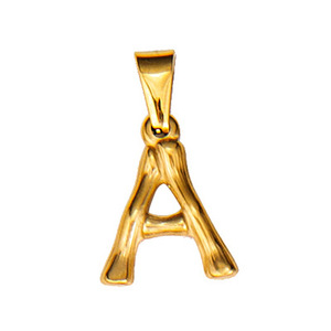 Collar con Colgante de Letra Inglesa Tridimensional, 26 Letras Disponibles, Cadena de Acero Inoxidable con Baño de Oro de 18K, Moderno - Product Image 1