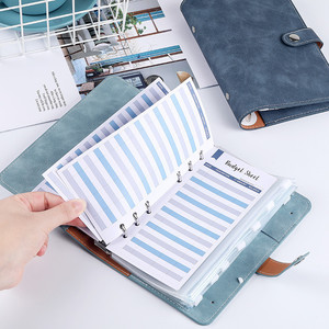 Custom Logo PU Leather Hardcover Cash Money Saving <strong>Book</strong> Loose Leaf Refillable A6 Budget Planner Organizer Wallet Ring Binder - Product Image 6