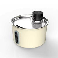 Fontaine à eau sans fil pour animaux de compagnie en acier inoxydable avec capteur radar intelligent et détection d'eau sale pour chats et chiens