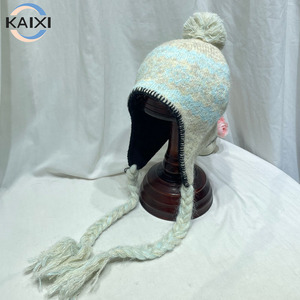 2025 cappello in lana Jacquard invernale caduta isola cappello in maglia spessa e calda cappello a maglia pompon cappello da sci peloso berretto - Product Image 5