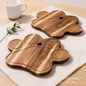 เขียงไม้กระถินณรงค์รูปอุ้งเท้าแมว สำหรับเสิร์ฟอาหารที่บ้าน - Product Image 4