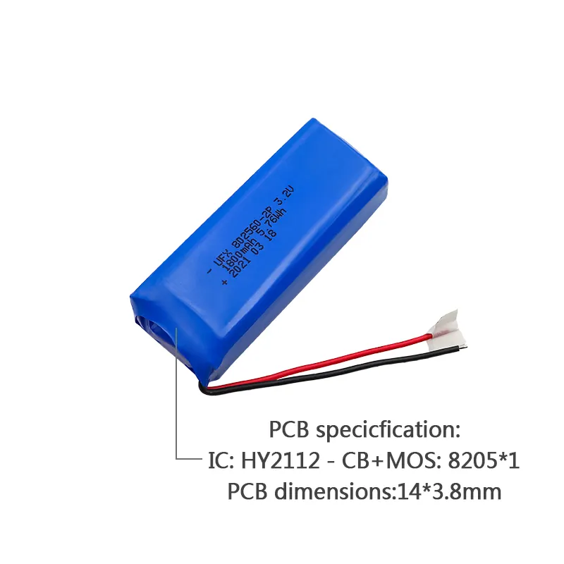 LipoバッテリーUFX 802560-2P 1800mAh 3.7V