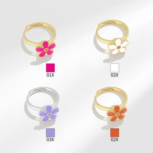 High Quality Fashion Open Gold Plated Cute <b>Ring</b> Copper Colored Drop Glue Rotating Flower <b>Adjustable</b> <b>Rings</b> Anxiety Jewelry Girls - Product Image 1