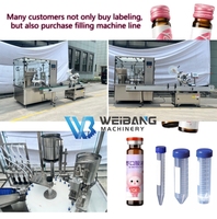 Machine d'étiquetage automatique horizontale pour bouteilles rondes, flacons de liquides oraux, ampoules, tubes de réactifs et rouges à lèvres