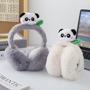2025 Kawaii Dễ Thương Panda Earmuff Trẻ Em Sinh Viên Ngoài Trời Ấm Tai Có Thể Gập Lại Màu Đen Trắng Chặn Giả Lông Thú Hình Dạng Động Vật Sang Trọng - Product Image 5