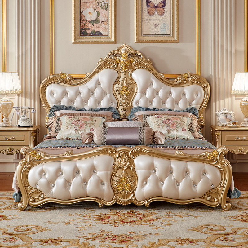 Cheap European bedroom furniture pink princess bed