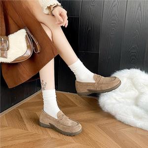 28120 nuevos zapatos gruesos de otoño zapatos casuales de punta redonda <span class=keywords><strong>mocasines</strong></span> de <span class=keywords><strong>Mujer</strong></span> Zapatos Retro de gamuza informales - Product Image 4