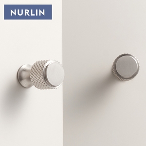 Nurlin Mới Rắn Brass Kim Cương Cắt Chéo Knurl Mô Hình Nickel Vẽ Chải Nickel Matt Bạc Nội Knobs Xử Lý - Product Image 2