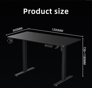 Bureau debout électrique réglable en hauteur, moteur unique avec éclairage RVB, table d'ordinateur de jeu moderne pour poste de travail à domicile - Product Image 6
