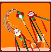 Jouets pour chat en peluche de Noël, motif renne et Père Noël de dessin animé, avec clochette sonore et pompon, pour lutter contre l'ennui