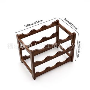 Solid Wood Wine Rack 6 Bottle Capacity <b>Tabletop</b> Display Storage Shelf For Home Use - Product Image 2
