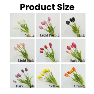 Flores <span class=keywords><strong>de</strong></span> Tulipán Artificiales <span class=keywords><strong>de</strong></span> PVC con Tacto Real, Tulipanes Multicolores Rosa, Rojo y Morado para Ramos <span class=keywords><strong>de</strong></span> Novia, Decoración del Hogar y Oficina - Product Image 4