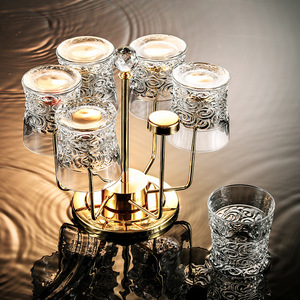 Support rotatif pour verres à vin en acier inoxydable, capacité de 5 à 9 verres, support de table pour le rangement des verres à vin - Product Image 5