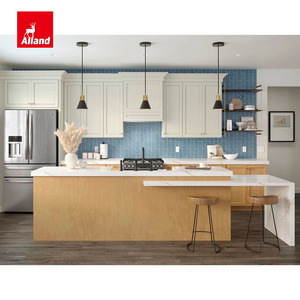 Gabinete de Cocina Alland con Puerta Estilo Shaker en Acabado Glaseado Color Ember <span class=keywords><strong>y</strong></span> Teñido Color Maple Rye, con Encimera de Piedra de Dos Niveles - Product Image 4