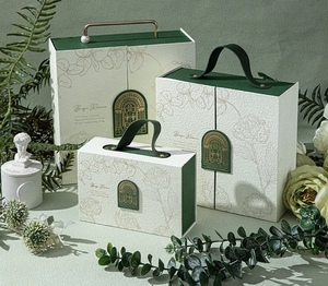 Factory Wholesale Recyclable Square <strong>Wedding</strong> <strong>Gift</strong> <strong>Box</strong> with Handle Luxury Cardboard Perfume &amp; Candy <strong>Box</strong> Magnet Closed Ribbon - Product Image 2