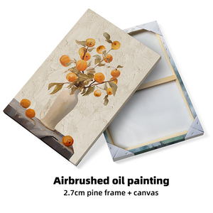 Bán buôn nghệ thuật Mới Deco khung gỗ tường nghệ thuật bền vải vẫn còn cuộc sống bình sơn trang trí nội thất cho phòng khách treo - Product Image 2