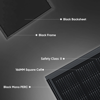 Entrepôt en Europe, panneaux solaires MBB 440Watt, 450Watt, 460Watt, Module de panneau photovoltaïque entièrement noir