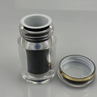 Bouteille en acrylique double couche de qualité alimentaire, OEM ODM, impression personnalisée, conteneur de luxe pour poudre d'herbes, capsules, compléments alimentaires