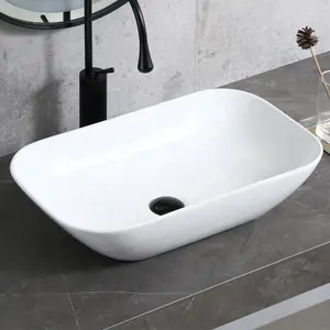 Sanitary Ware Counter Top Vanity Ceramic Hand Wash White Color Unique Bathroom Sinks Lavabo Moderne Decorative Basins