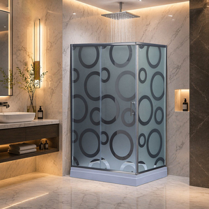 Cabine de douche en fibre de verre de haute qualité 90x90x195cm, prix abordable, équipement sanitaire, portes coulissantes en verre pour salle de bain - Product Image 3