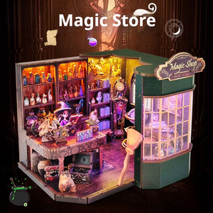 Magic Store Poppenhuis 3D Houten Puzzel, CE-gecertificeerd Milieuvriendelijk Miniatuur Bouwboek Hoekhuis Decoratie DIY - Product Image 1