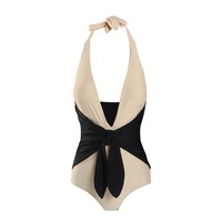 Traje de baño sexy con cuello en V profundo, bikini de una pieza para mujer, fotos de trajes de baño de chica china