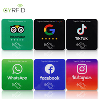 Placa Acrílica NFC con Códigos QR Personalizados, Placa Acrílica Programable para Google/Menu/Instagram/Facebook, Adhesivos Acrílicos para Mesa