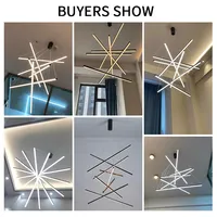 Lustre LED moderne et simple, populaire, à intensité variable, linéaire, pour plafond haut, salon, salle à manger, escalier