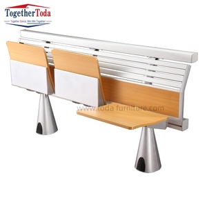 Chaise d'étudiant pour salle de conférence à double retour, avec tablette d'écriture pliable, poutre en alliage d'aluminium, mobilier <span class=keywords><strong>scolaire</strong></span> pour salle de classe - Product Image 1