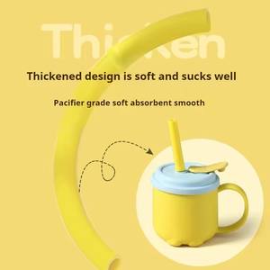 Gourde isotherme en silicone pour enfants et étudiants, avec poignée, anti-chute et anti-fuite, portable, pour eau et lait, au design attrayant - Product Image 6