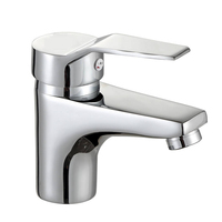 Grifo Mezclador Monomando Comercial de Aleación de Zinc para Lavabo, Montado en Cubierta, Agua Fría y Caliente, para Proyectos de Baños Escolares